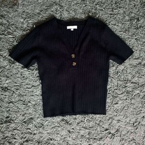 397. scalloped henley top